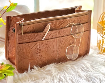 Removable tote organizer • organizer bag • tote bag insert • leather gifts • purse organizer