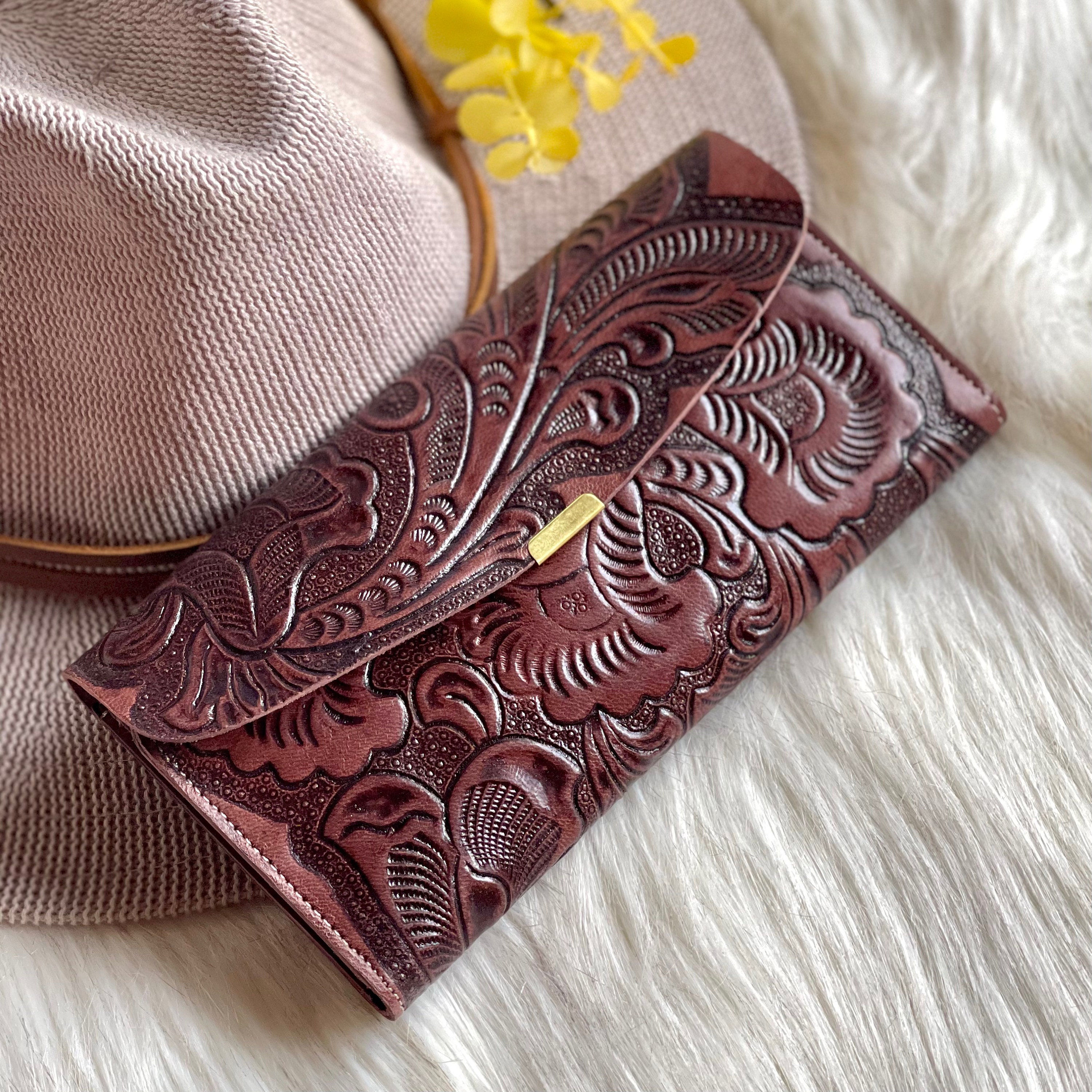 Carteras de cuero artesanal para mujer regalos personalizados para