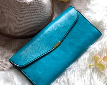 Handmade Soft Sustainable Leather Wallet for Women: Bohemian Style Clutch