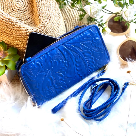 Handcrafted Zip Around Wristlet Wallet Floral Crossbody Bag Wristlet Wallet Leather Gifts for Her Etsy Australia