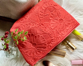 Cosmetic Bag • Make up Bag • Leather Makeup bag •  gift for her