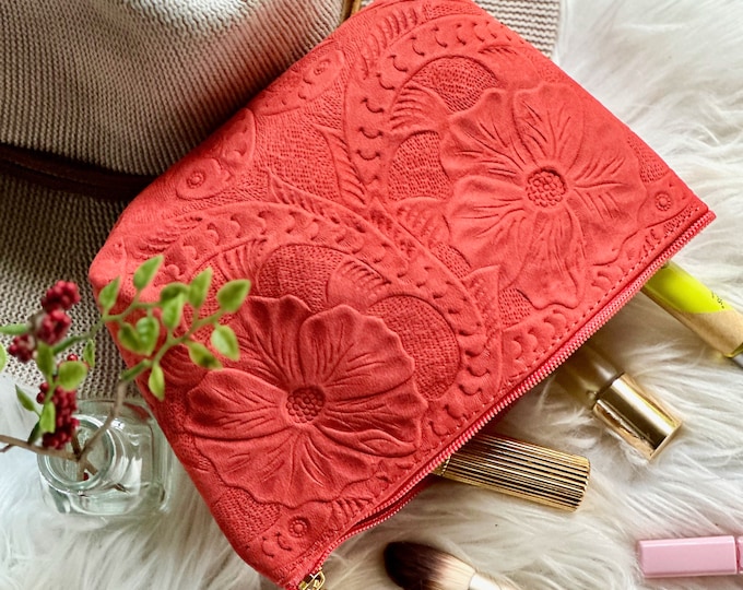 Cosmetic Bag • Make up Bag • Leather Makeup bag •  gift for her