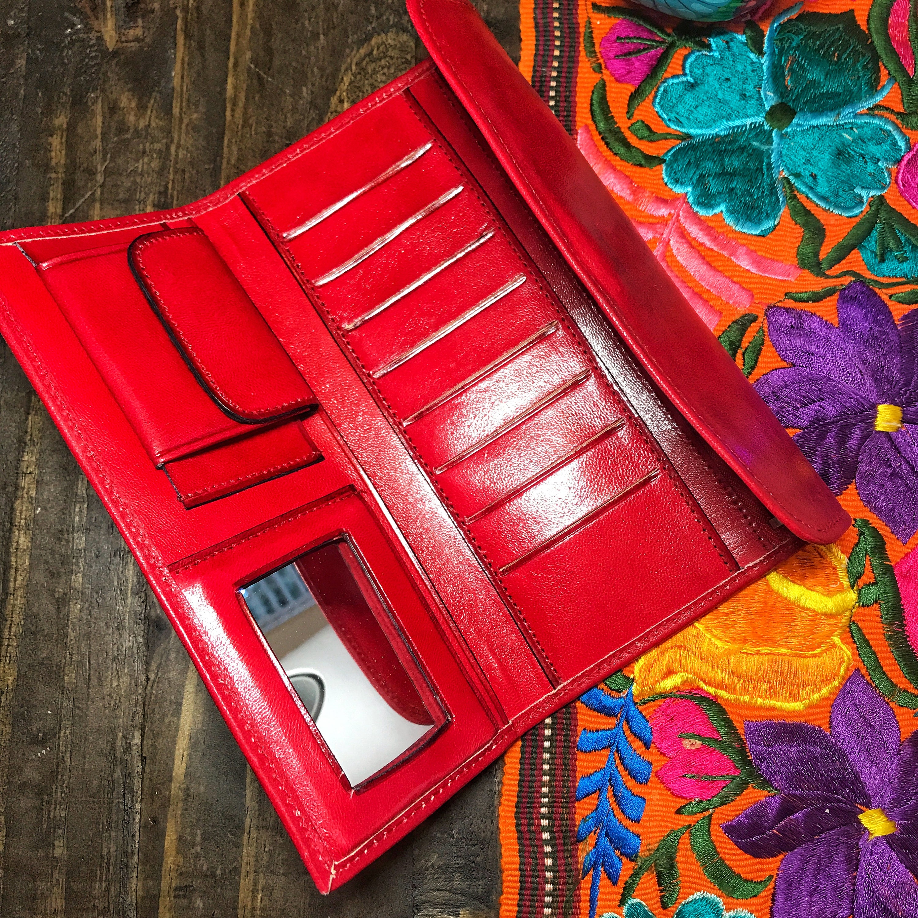 Mexican Leather Wallet, Vintage Style Wallet, Goat Leather Wallet