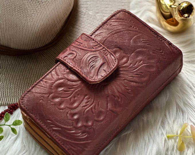 Leather women's wallets • personalized gifts for her • zipper wallets women's • long leather wallets for women