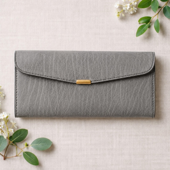 Slim Leather Wallet for Women • Handmade Sustainable Wallet, Personalized Gift