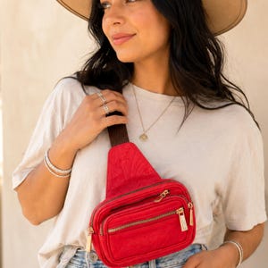Handmade Leather Chest Bag for Women: Small Crossbody Fanny Pack