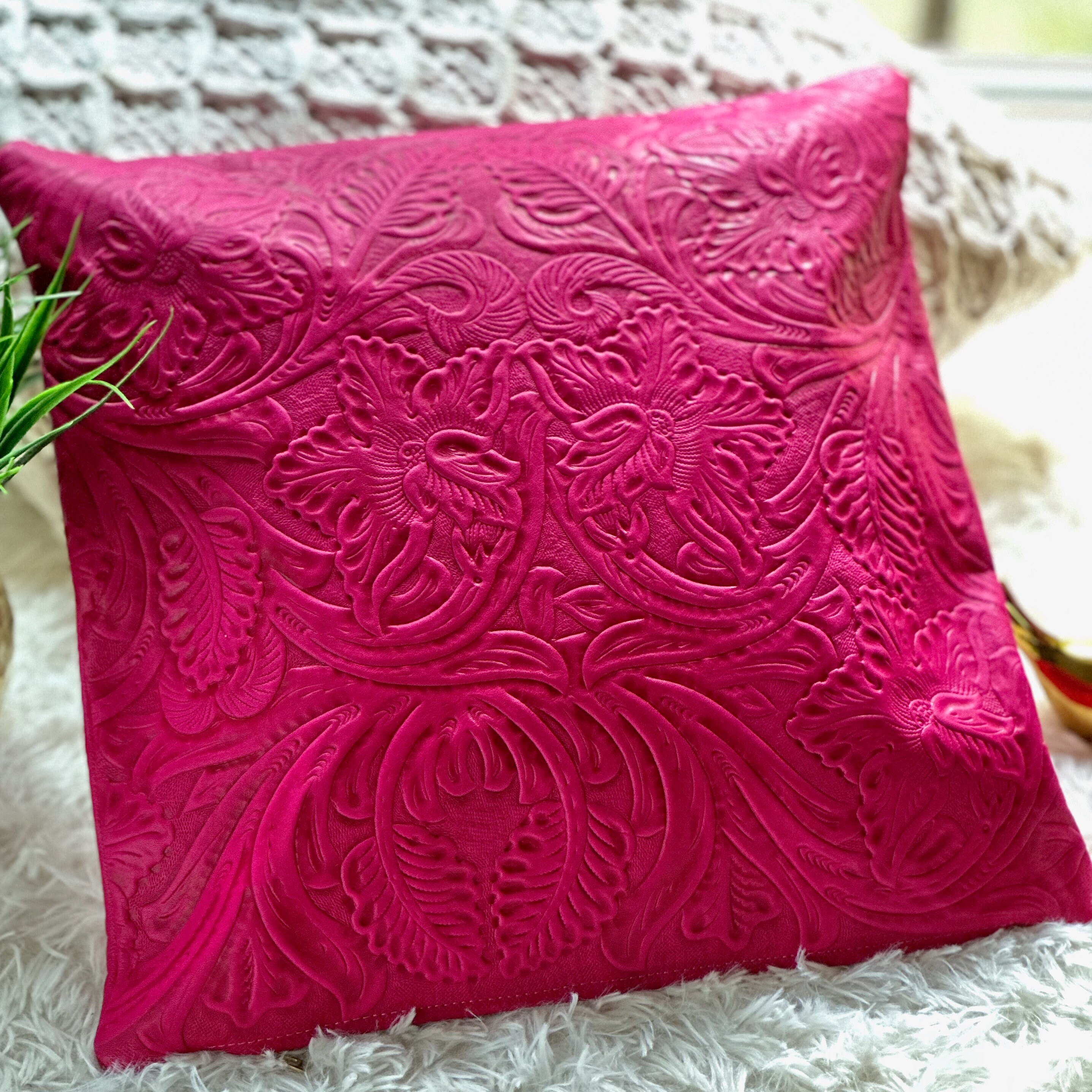 Soft leather throw pillows • leather pillow cover • leather sofa