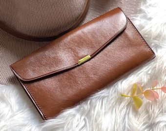 Slim Leather Bifold Wallet: Handmade Minimalist Women's Wallet