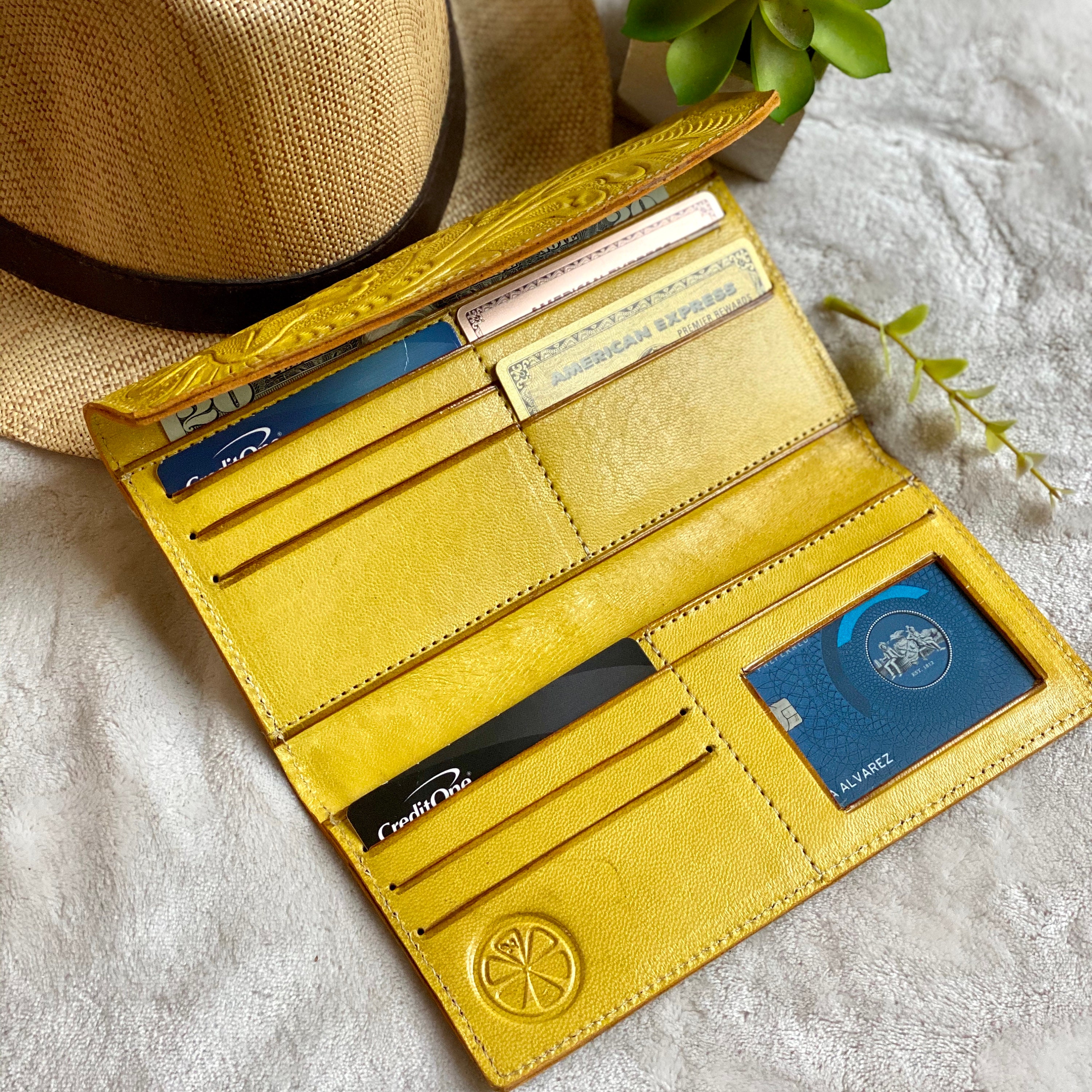 Leather woman wallet woman wallet floral wallet woman Leather