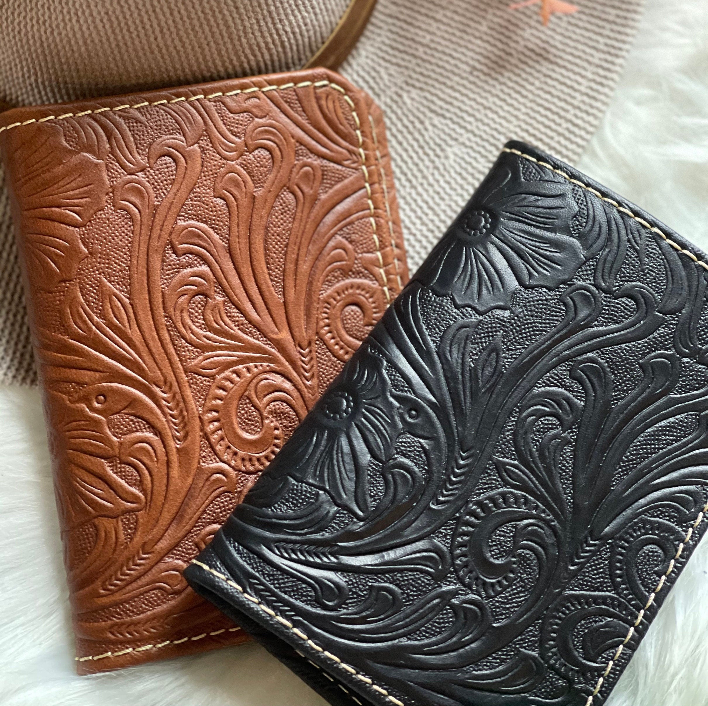 Tooled leather passport Cover • Passport Holder • Leather Gift