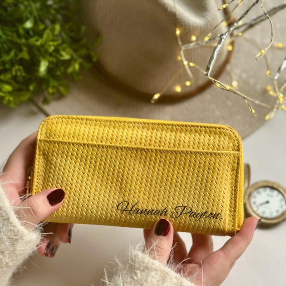 Woven Leather Zip Wallet: Handmade Women's Clutch