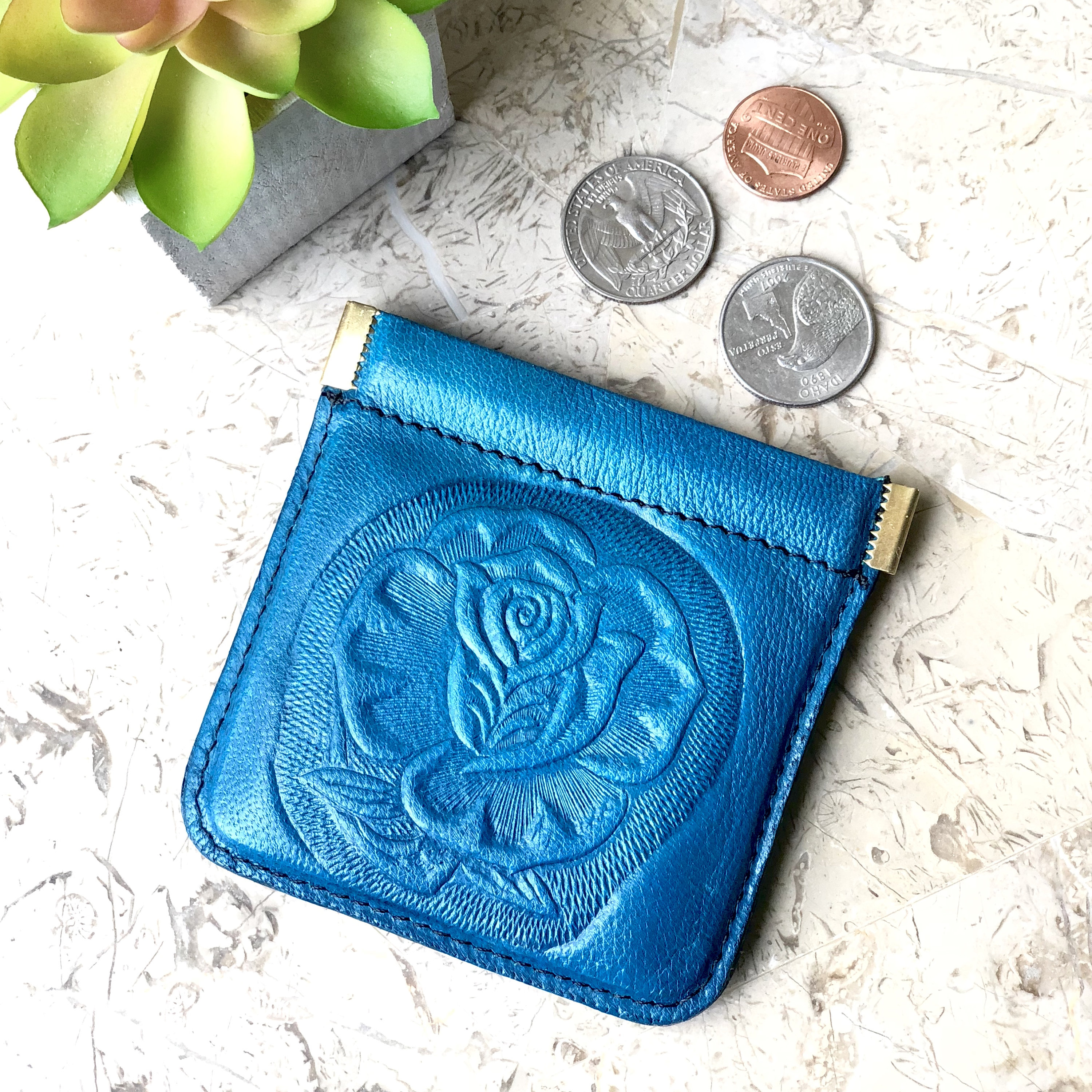 Bohemian Pouch,Black Squeeze Coin Purse, Women's Wallets, Gift for wife