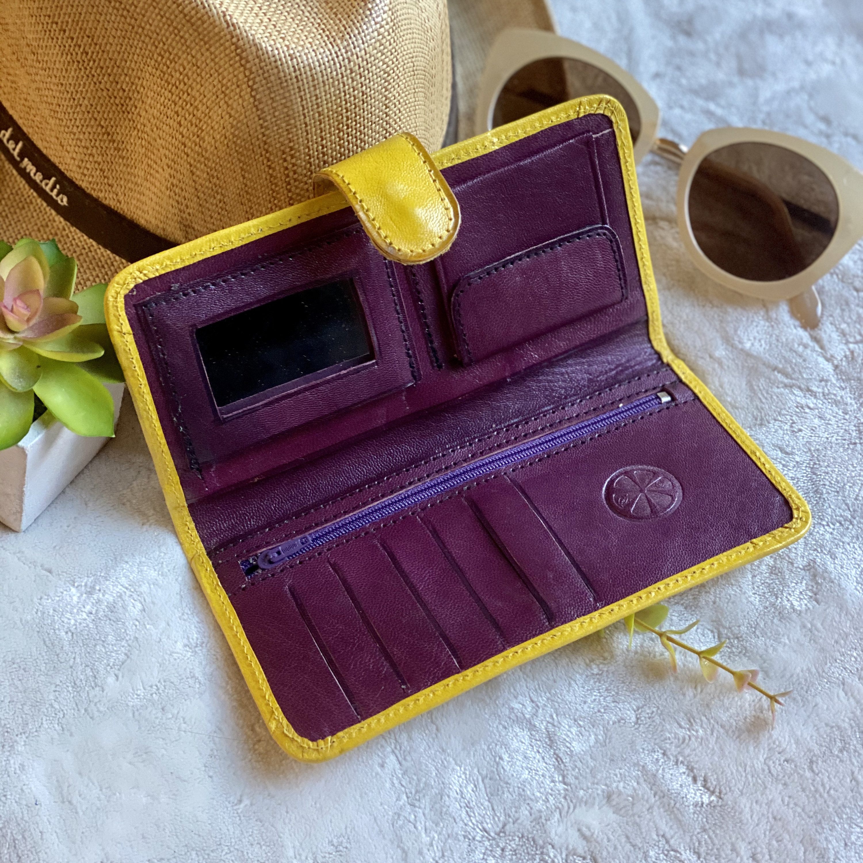 Authentic leather wallets women wallets Bicolor wallets Gifts for