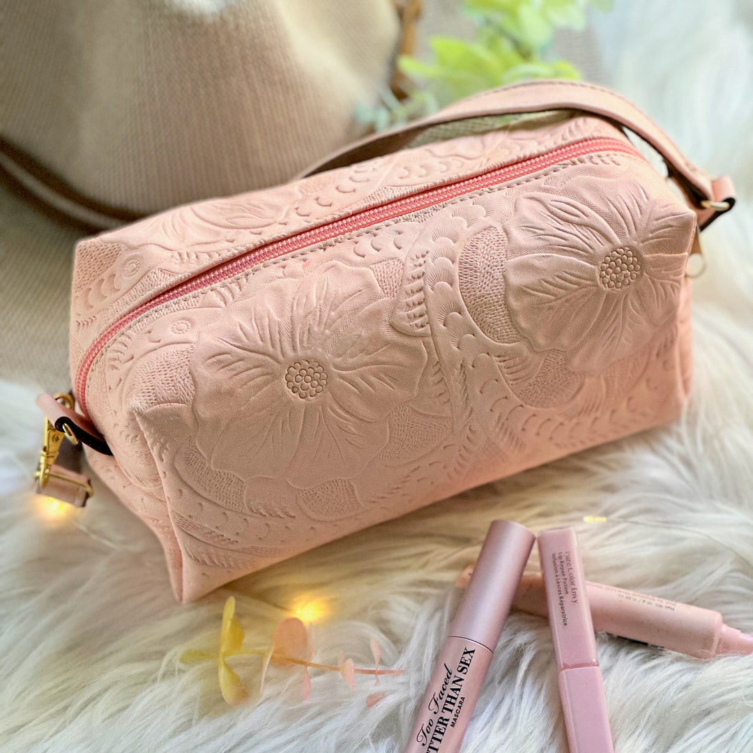 Authentic Leather Makeup Bag Handmade Cosmetic Bag Personalized Gifts