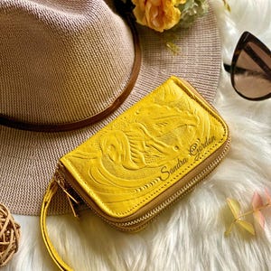 Handmade small wristlet wallet with zipper • women's wristlets wallets • Leather woman wallet • travel gifts for her