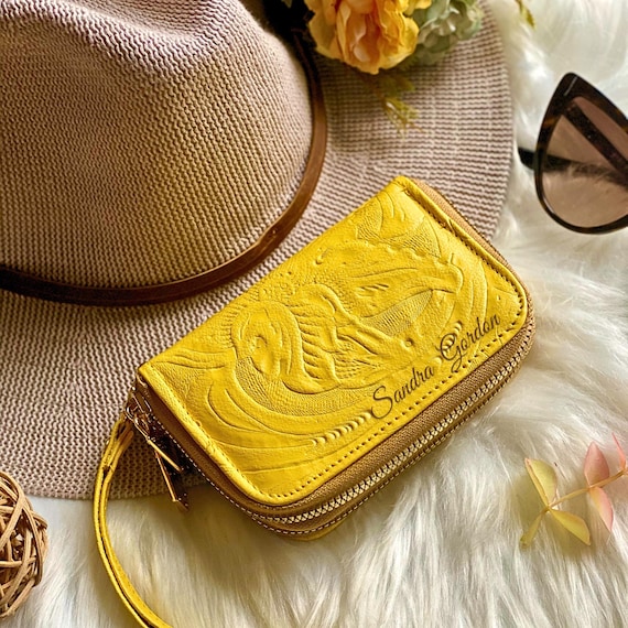 Handmade Leather Wristlet Wallet: Small Zip-Around Women's Wallet