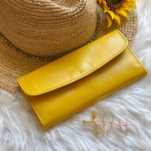 Slim Leather Wallets for Women • Cottagecore Style • Personalized Gifts