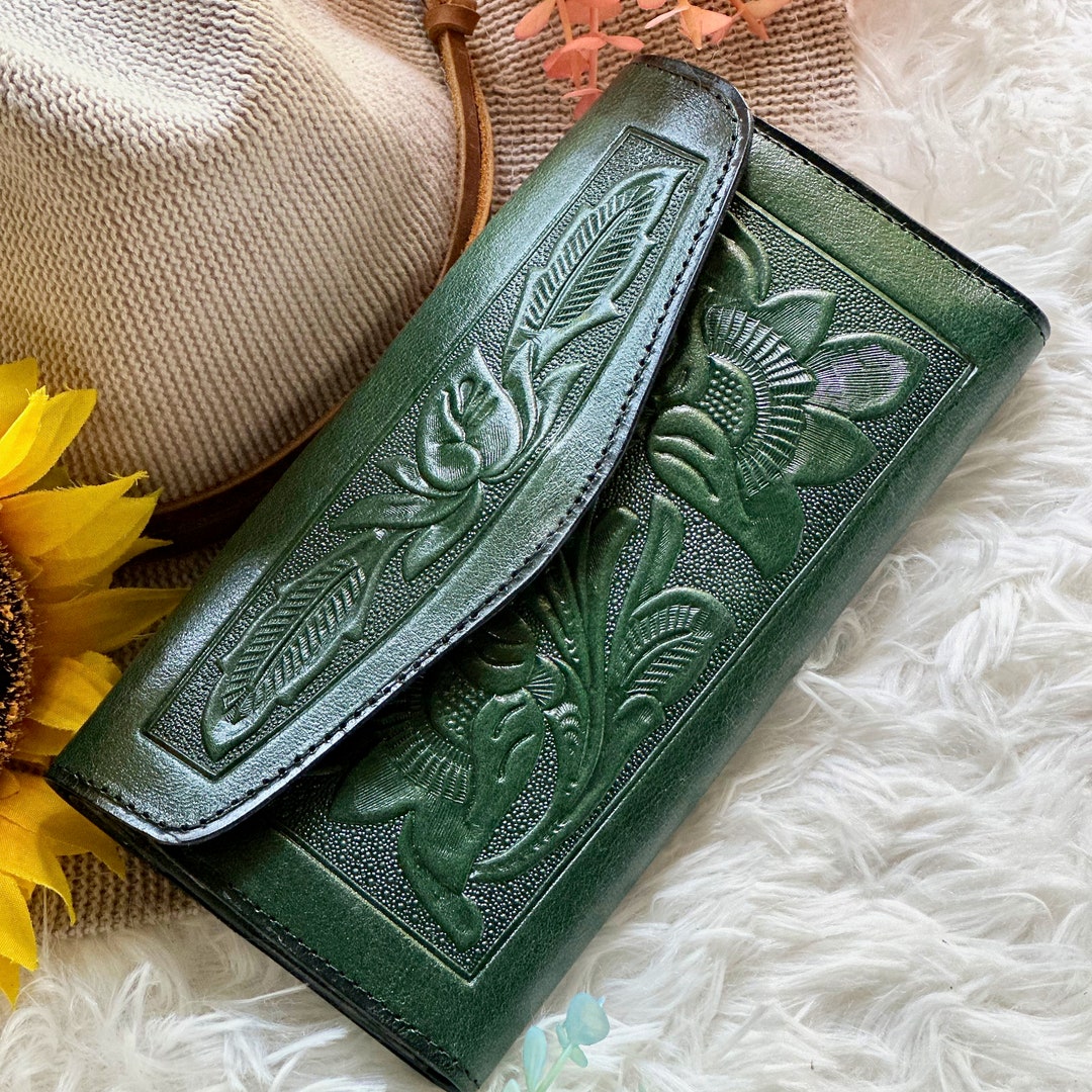 Embossed Leather Cute Wallets for Women Personalized Wallets Etsy