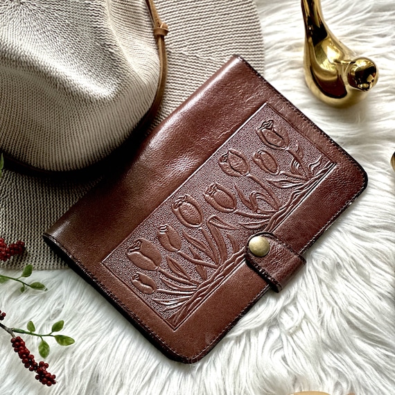 Embossed Leather Double Passport Case • Travel Wallet for Her