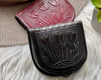 Leather vintage style coin purse • leather change purse • coin pouch • small gifts for women