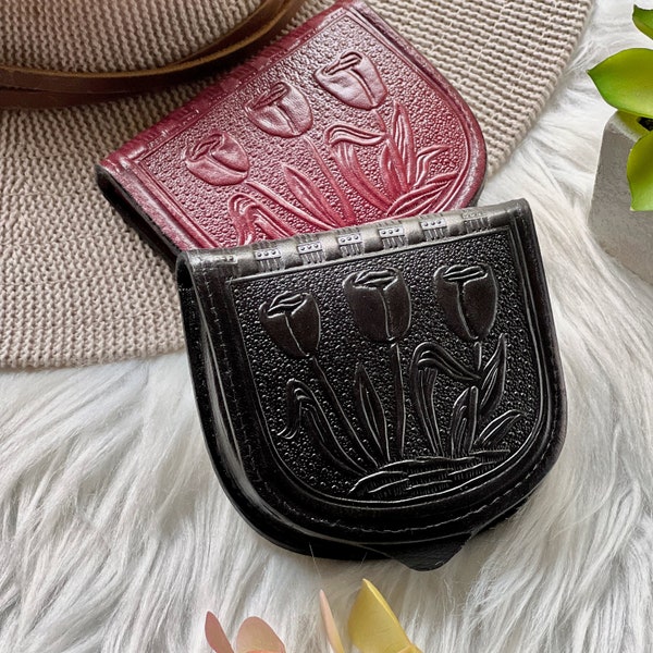 Leather vintage style coin purse • leather change purse • coin pouch • small gifts for women