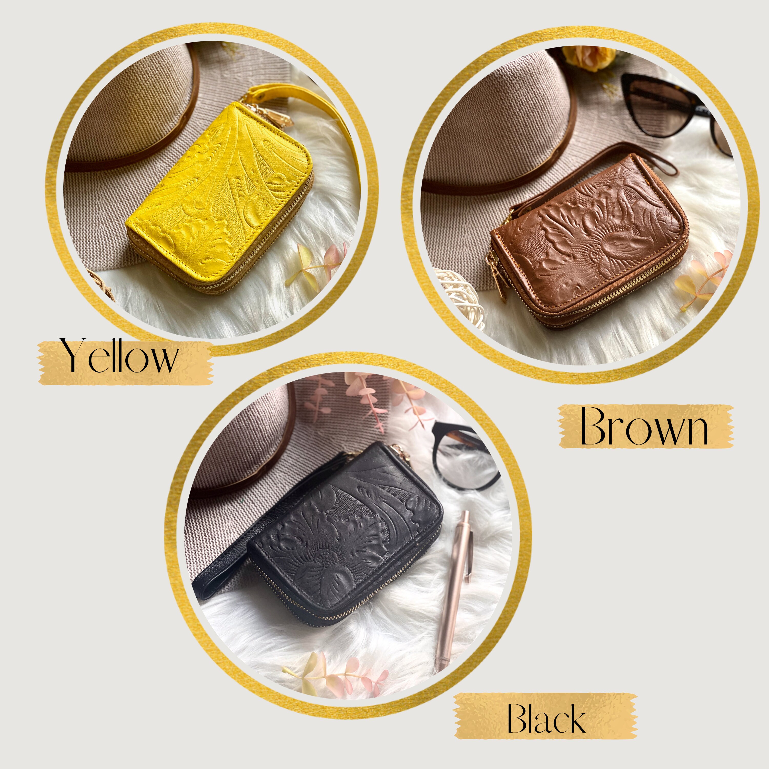 Leather cute small wristlet wallets • women's wallets • cute wallet