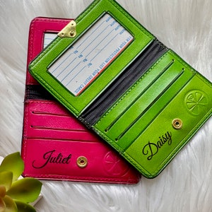personalized leather wallets for women