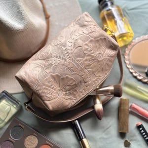 Handcrafted Leather Cosmetic Bags • Make up Bag • personalized gifts for women