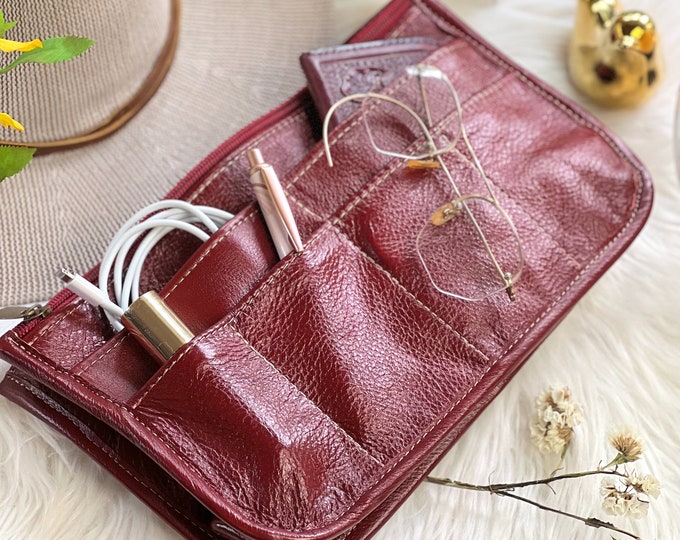 Leather bag organizer insert • women's purse organizer insert • tote bag insert • leather gifts for her