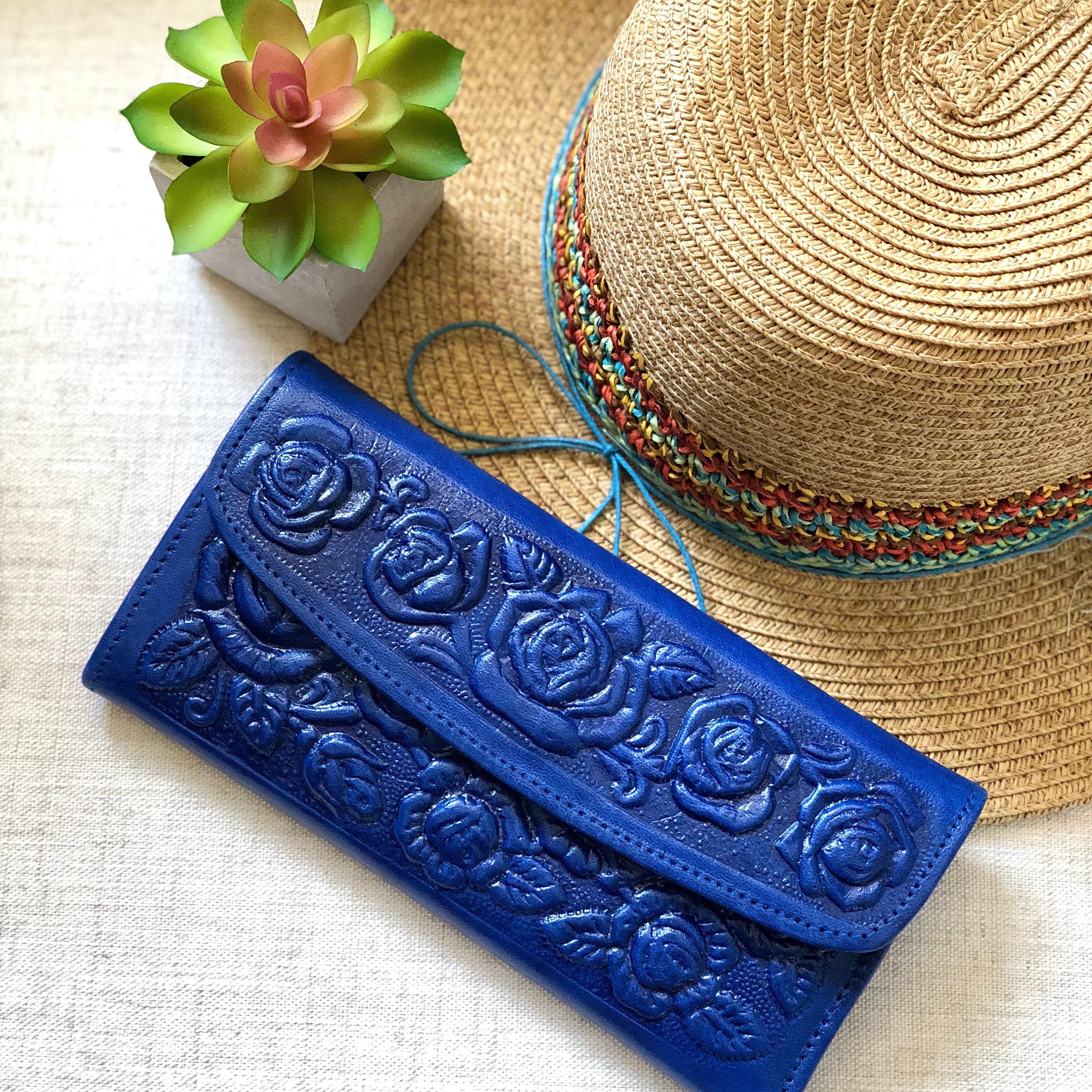 Blue wallets for women - women&#39;s wallet leather - wallet leather - gift for her