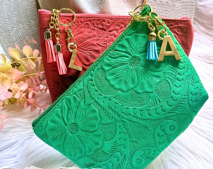 Handmade Leather Cosmetic Bag • Toiletry Leather Bag • Makeup Bag • Personalized gifts for her