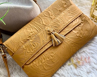 Authentic sustainable leather envelope clutch purse • leather bag • gifts for her • leather clutch • purses and bags