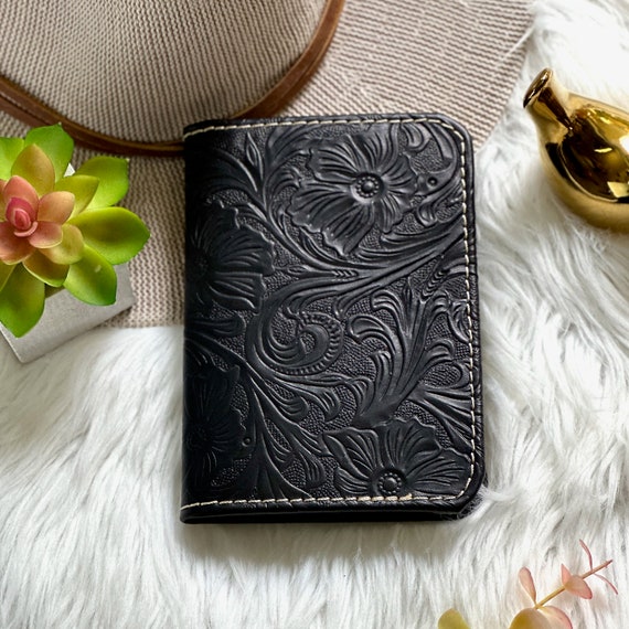 Tooled Leather Passport Cover: Personalized Boho Travel Wallet