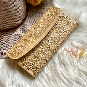 Carteras beige hechas a mano para las mujeres - Mujer cartera hecha a mano - Regalos de Navidad para ella - Regalos hechos a mano
