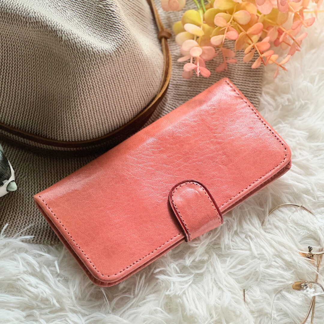 Cartera plegable de cuero hecha a mano para mujer: regalo