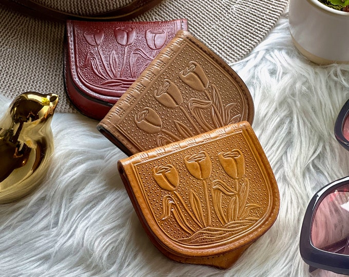 Vintage style coin purse • leather change purse • coin pouch • small gifts for women