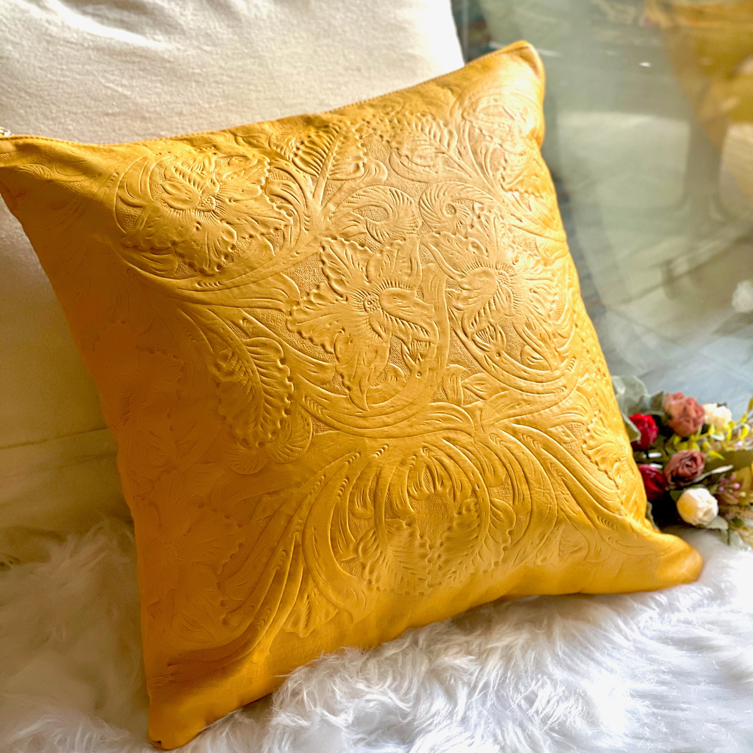 Handmade Authentic leather pillow covers• Decorative pillow covers