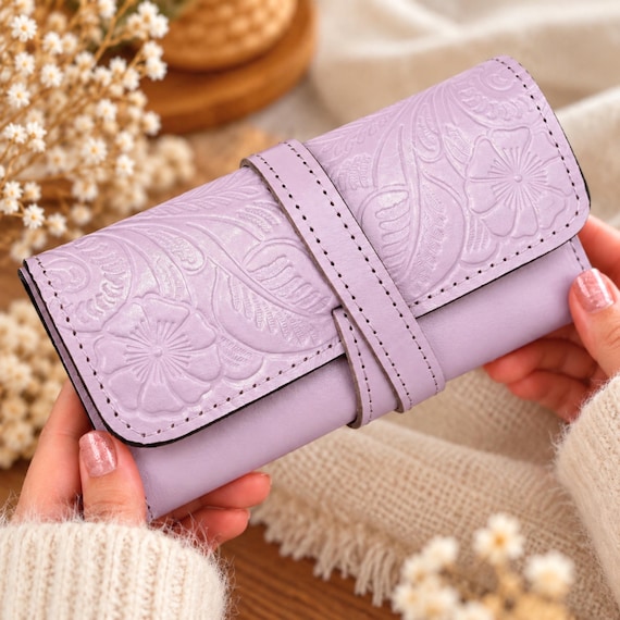 Floral Leather Tech Organizer, Cable & Charger Case for Women, Pretty Desk Organizer, Personalized Gift for Her