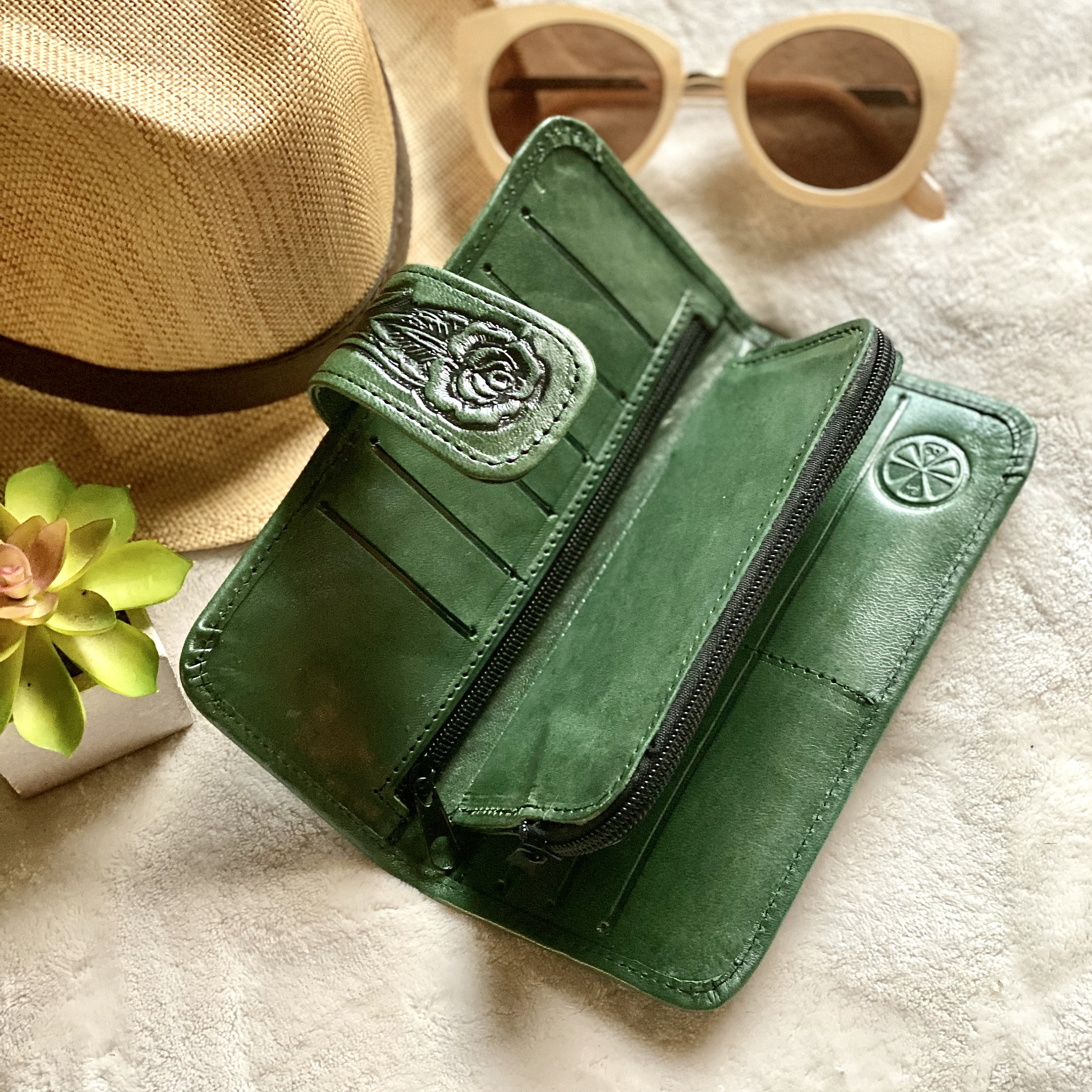 Women's wallet leather - Western wallet - Bohemian wallet - long wallet