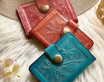 Card holder wallet • personalized gifts for her • small wallet • pocket wallet • leather wallet