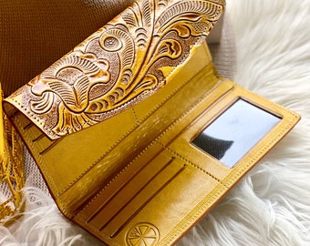 Handmade Leather Women's Wallet: Unique Gift for Wife & Mom • cute gifts