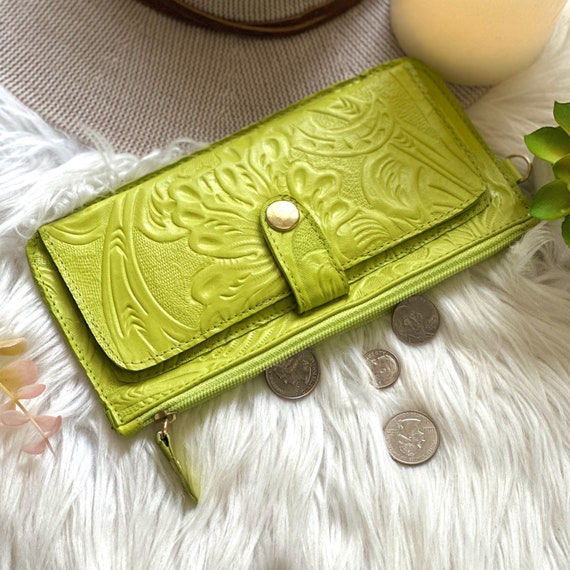 Geprägte Geldbörsen aus weichem Leder für Frauen Leder Portemonnaie Frauen  personalisierte Geschenke
