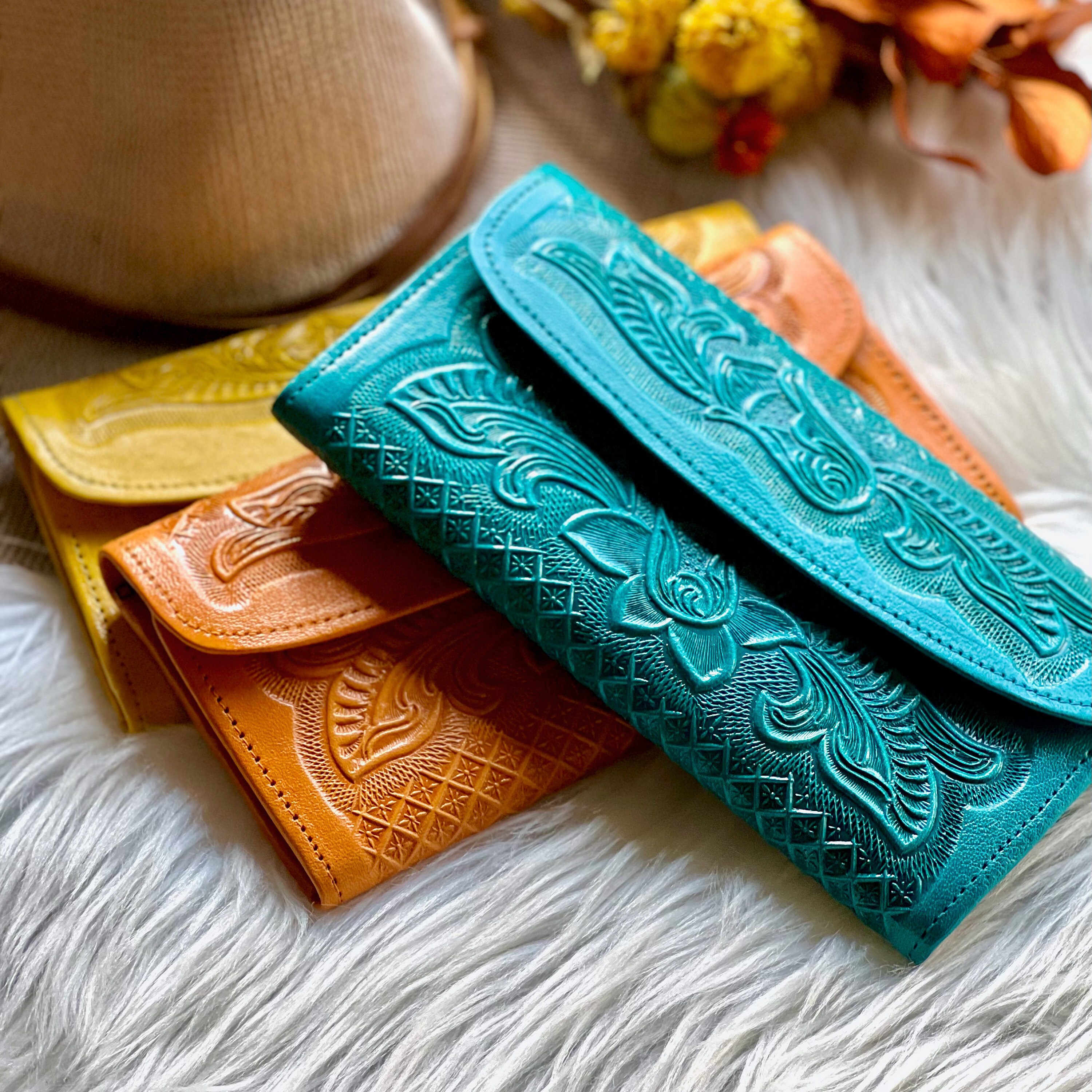 Embossed leather wallets for women • women gifts • women wallets