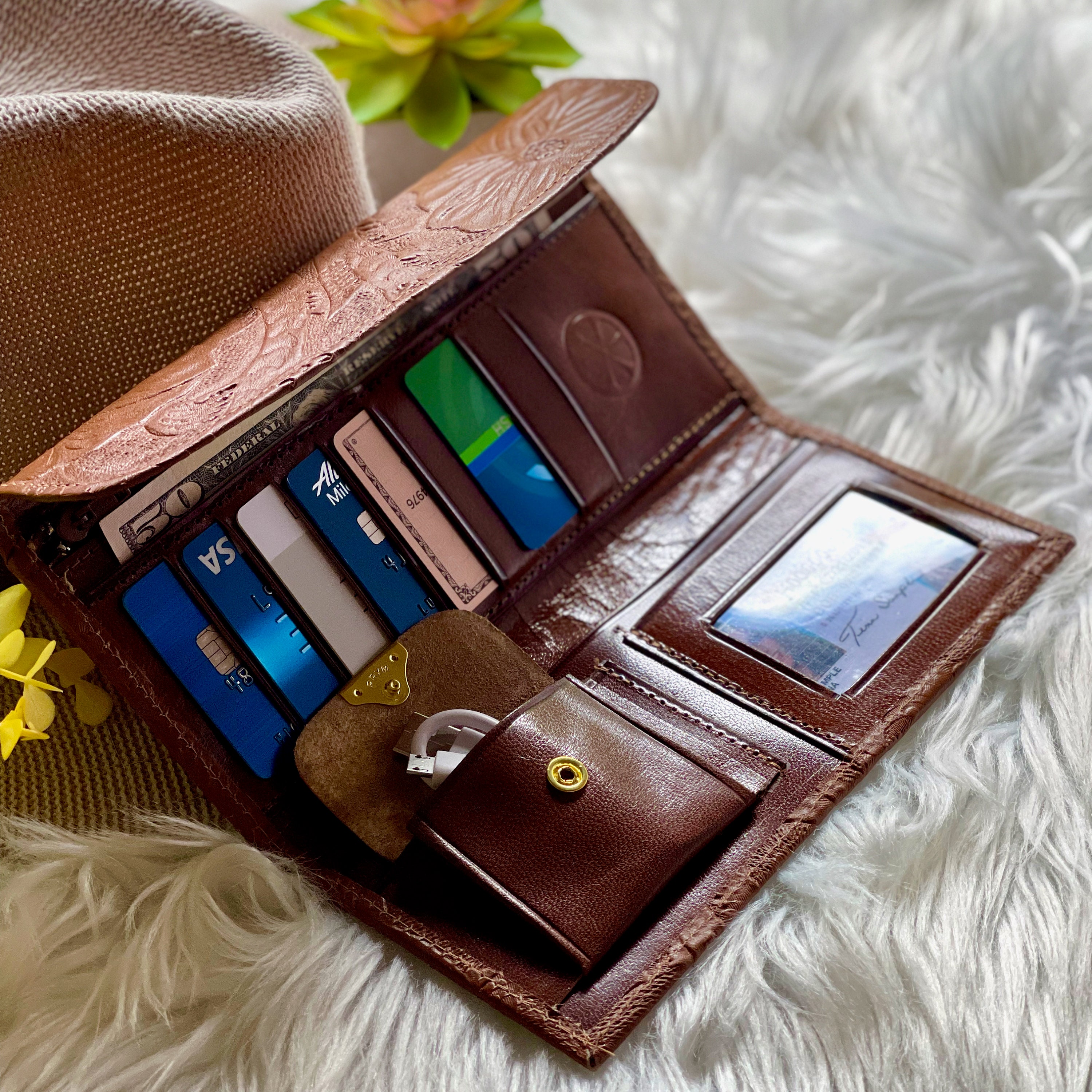 Ladies Soft Leather Wallet Embossed Leather Womens Wallets Etsy