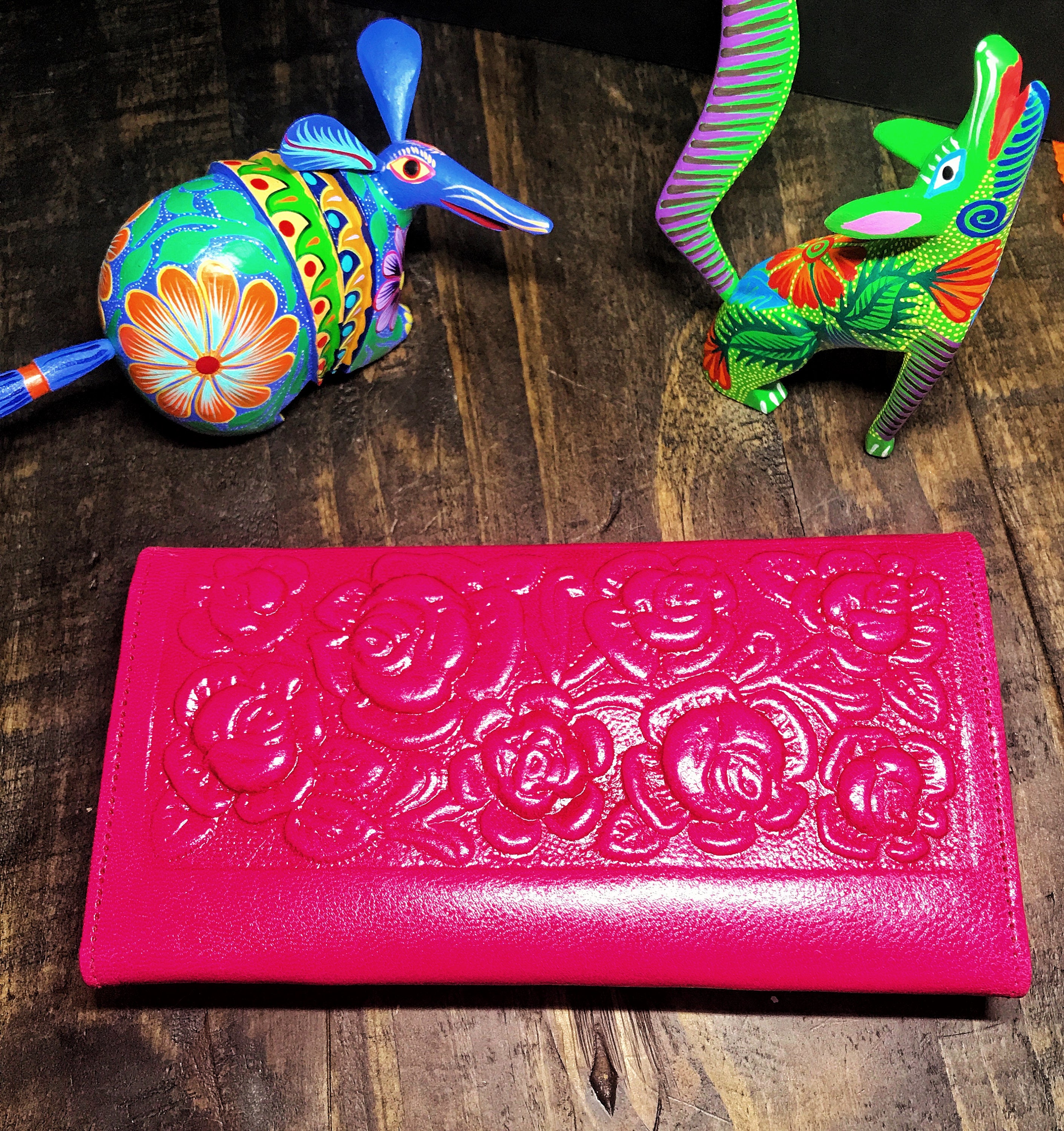 Women's Wallet,Tooled Leather Wallets / Mexican Wallet/ Bohemian Tooled
