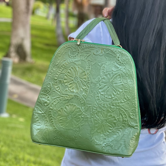 Handmade Leather Backpack Purse: Personalized Women's Travel Bag