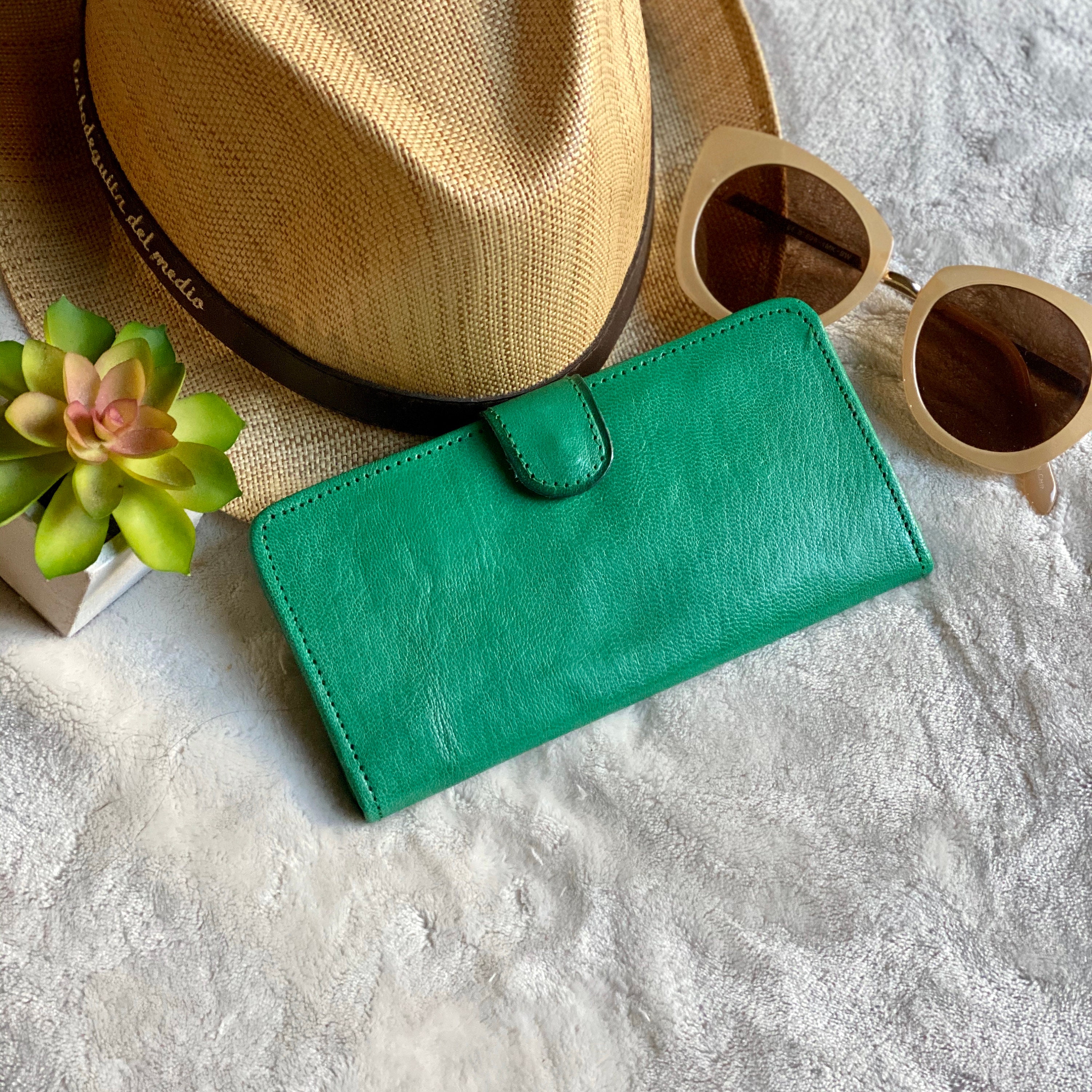 Handmade leather bicolor woman walletsleather wallets women's