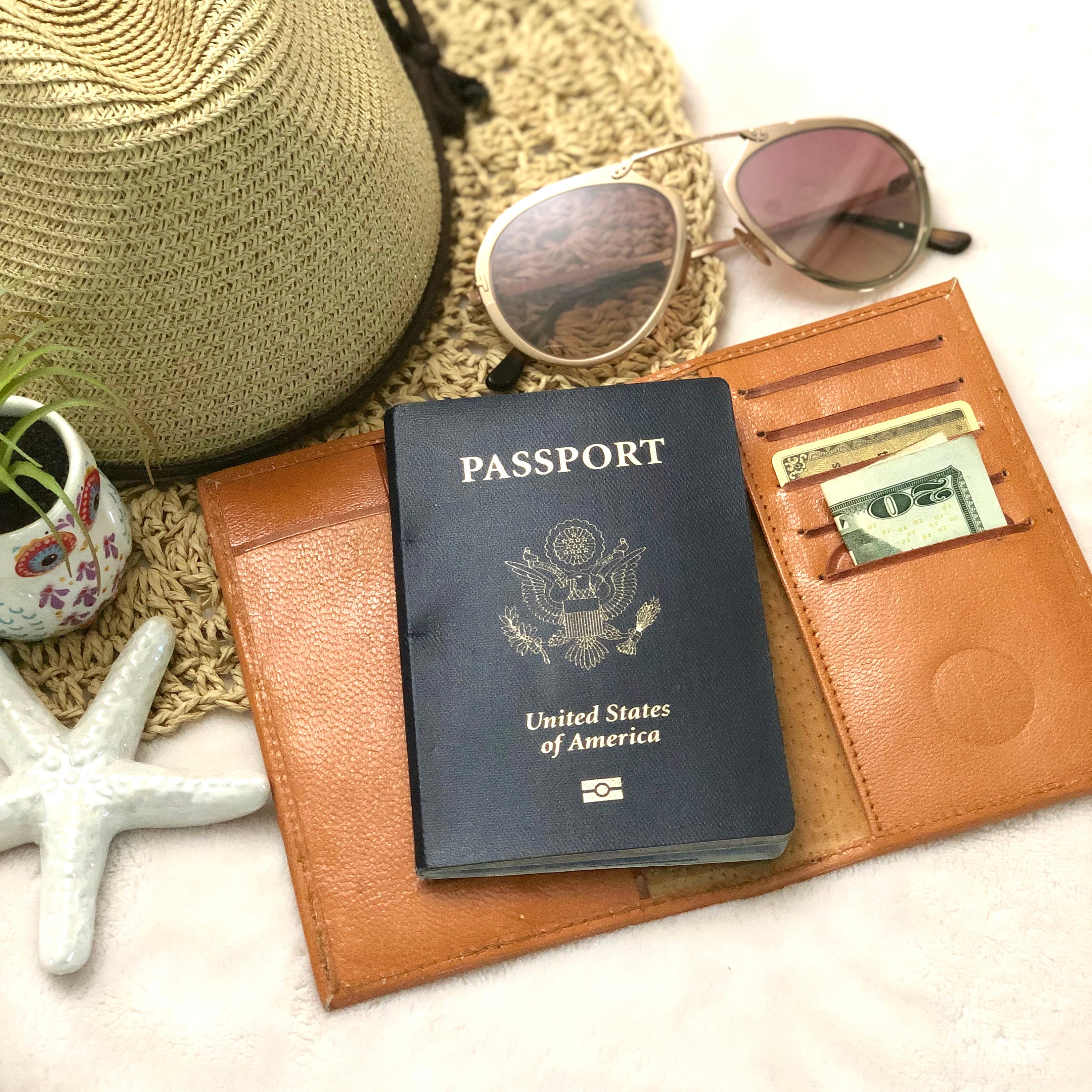 Saddle Leather Passport Cover*Tooled leather*Passport Wallet*Travel
