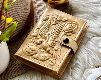 Embossed Bird Leather Wallet • Handmade Sustainable Women's Wallet