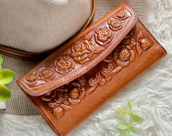 Victorian style leather wallets for women • personalized gifts for her • credit card wallets